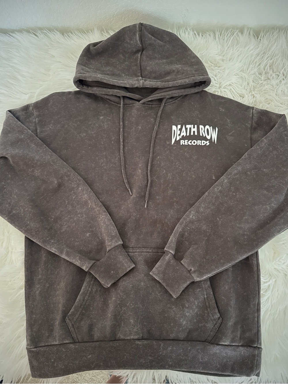 Death Row Records Black Mineral-Wash Hoodie